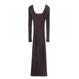 Yipinpay 2023 Cut Out Knitted Dress Woman Midi Sweater Dress Women Tight Long Dresses Autumn Winter 2023 Slit Elegant Dresses
