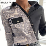 Yipinpay Print Long Sleeve Buttoned Up Shirt Casual Shirt Long Sleeve Blouse Women Top 2023