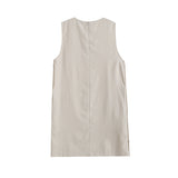 Yipinpay Spring Style Casual Minimalist Elegant Sleeveless Dress