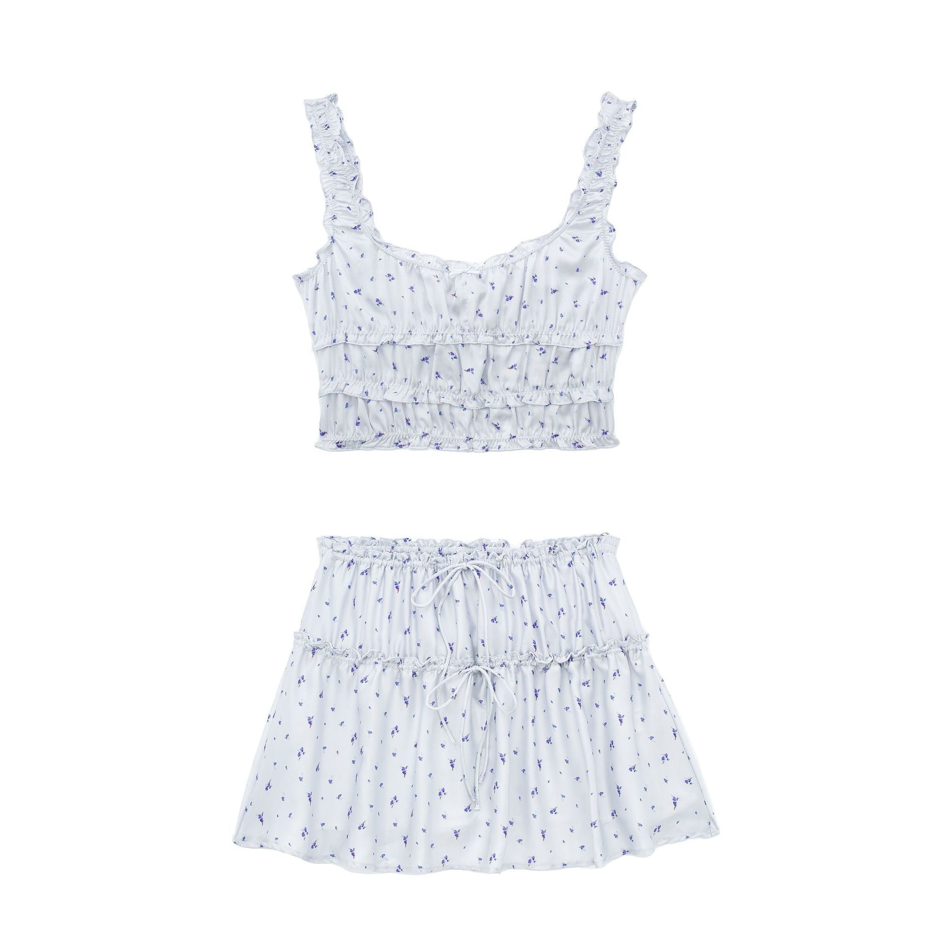 Yipinpay New Laminated Decorative Silk Satin Blouse 2542371 Half Skirt 6929412