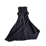 Yipinpay New V-Collar Pleated Asymmetrical Dress 1223501004