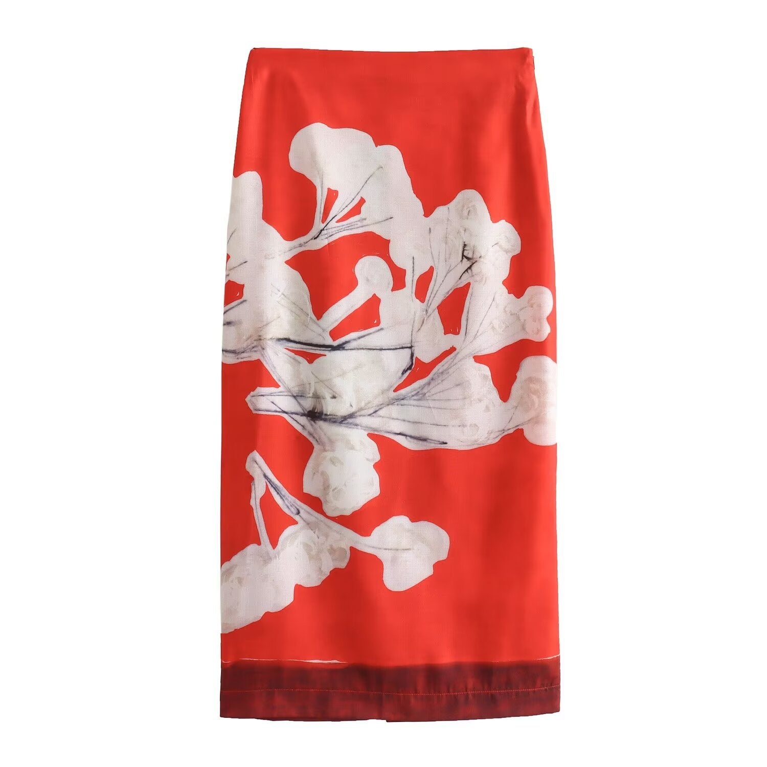 Yipinpay New Blended Printed Split Straight Skirt 2394119