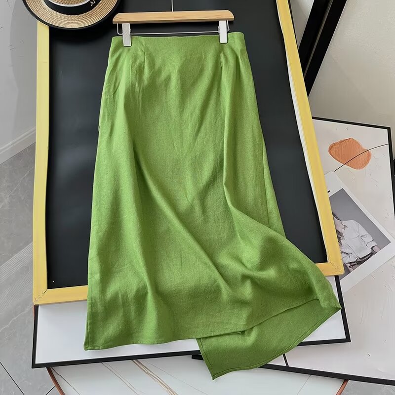 Yipinpay New Spring Style Split Design Feels Slim And Shows A Lean Half-Length Skirt.