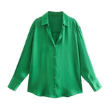 Yipinpay Spring Style New Spring Satin Texture Classic Shirt 7969046