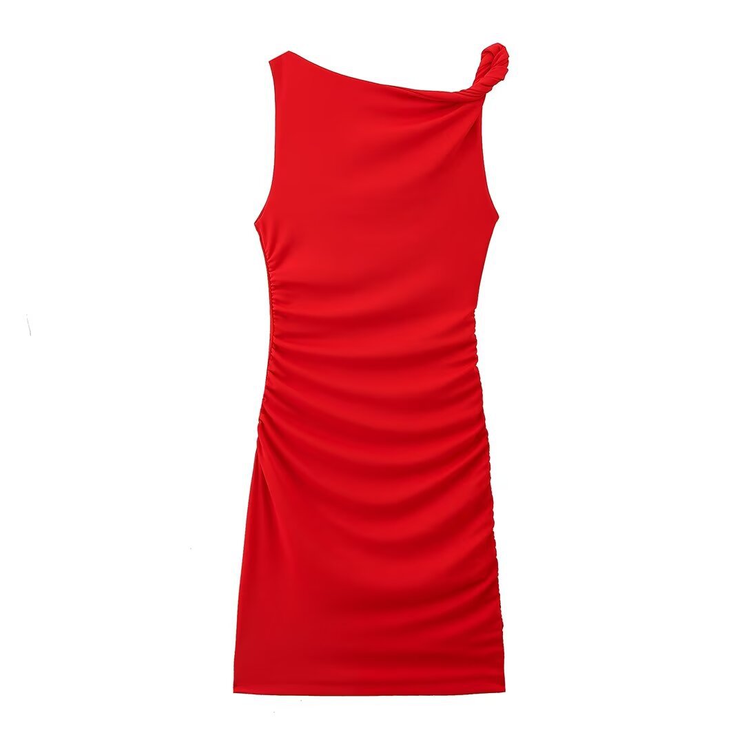 Yipinpay New Street Style One-Shoulder Pleated Dress 5039336