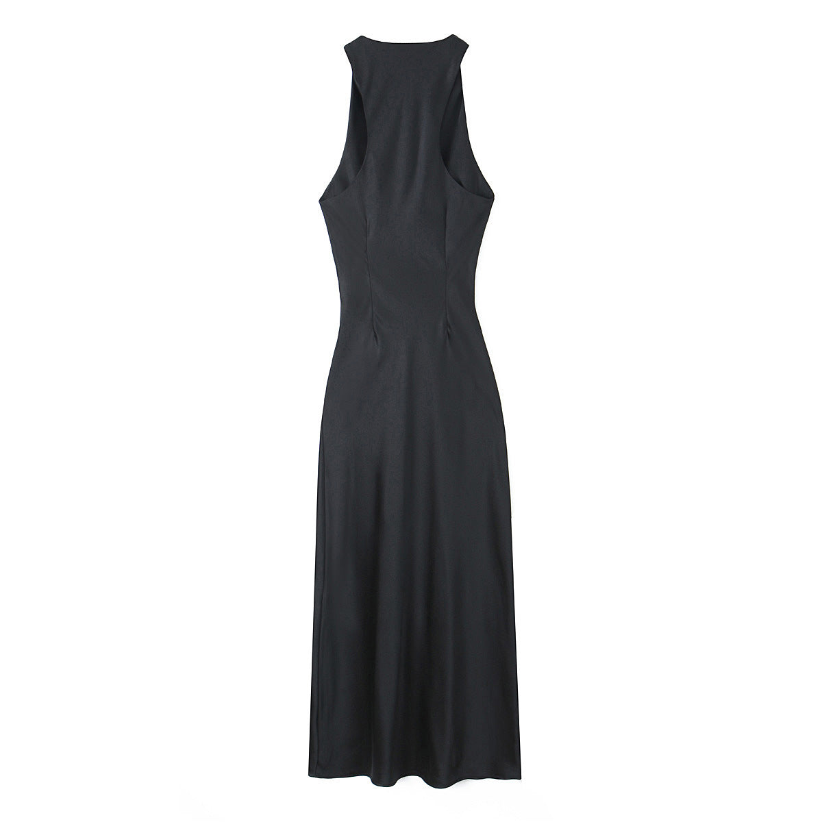 Yipinpay Spring Style Silk Satin Waist Pleated Dress 8372090