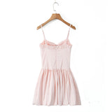 Yipinpay New Autumn Style Lace Trim Mini Suspender Dress Princess Dress