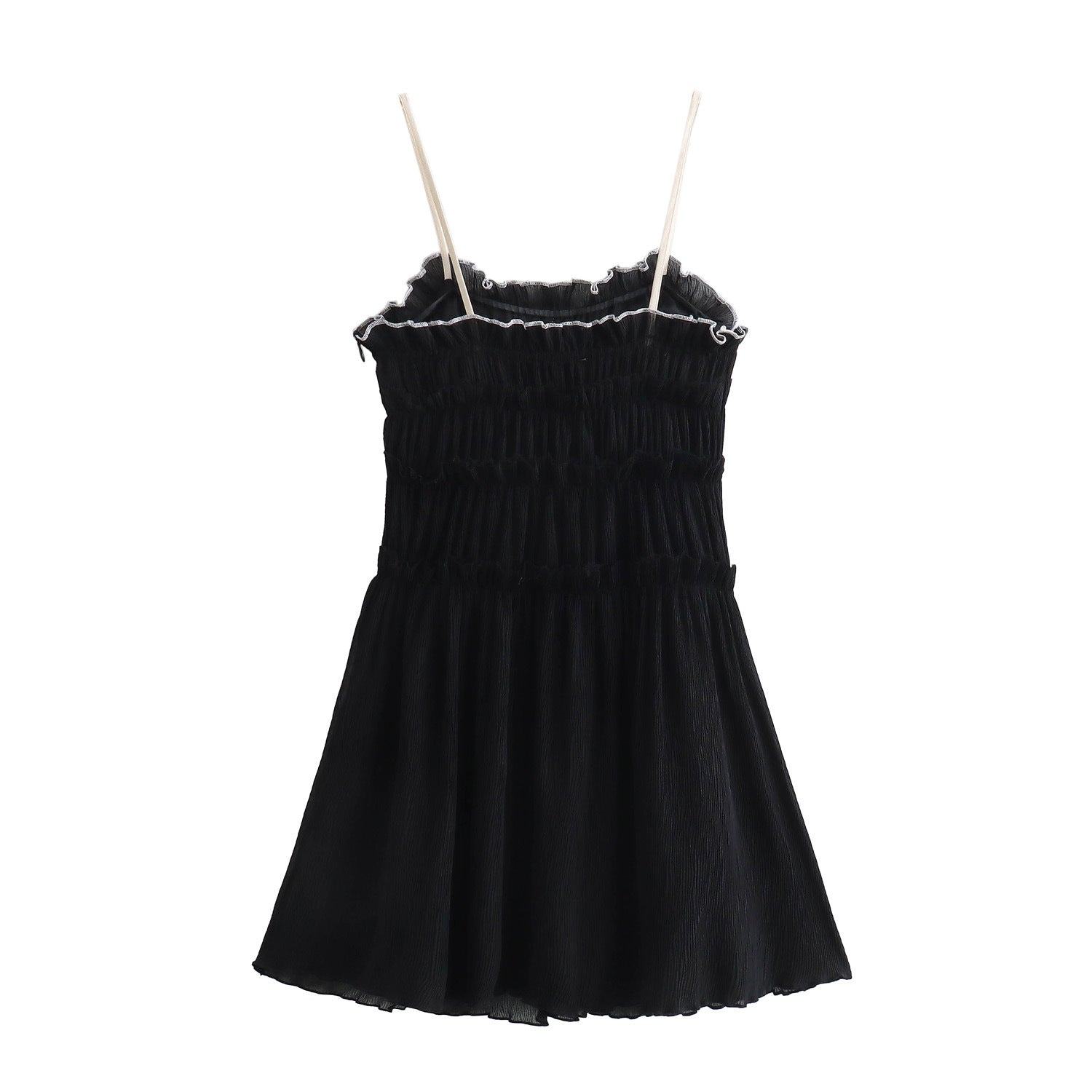 Yipinpay Spring Style Small Bow Decorated With Texture Slim Suspender Dress 7200304