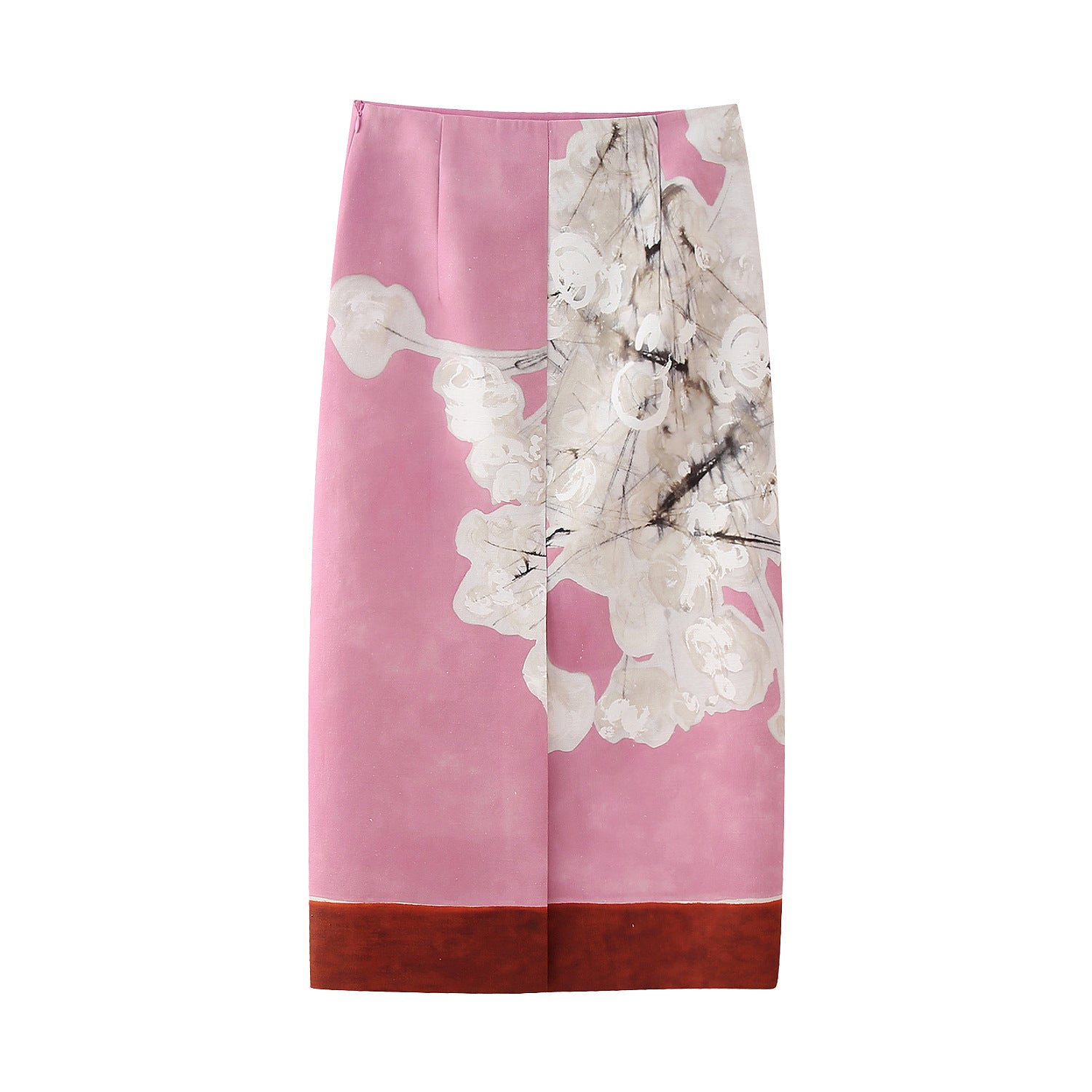 Yipinpay New Blended Printed Split Straight Skirt 2394119