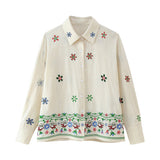 Yipinpay Summer Flower Embroidered Baggy Shirt 3444460 Trousers 2882460
