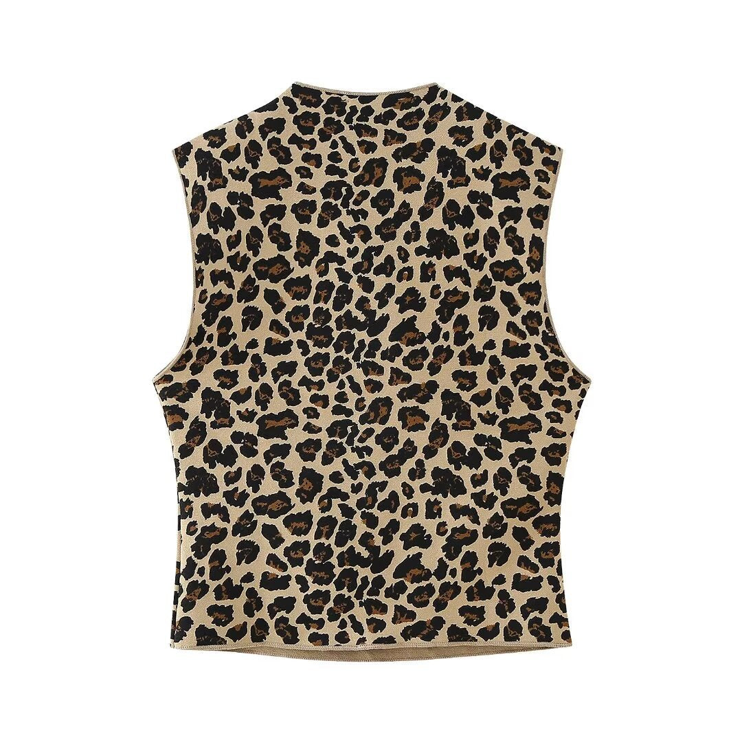 Yipinpay Summer Animal Print Knitted Blouse 5584202 Half Skirt 5584203