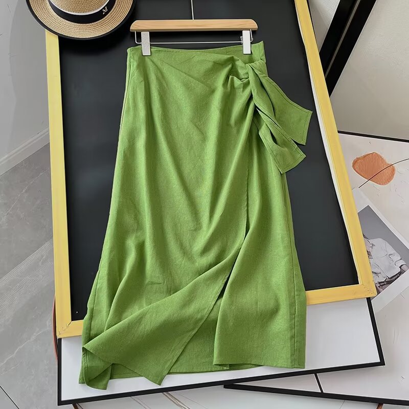 Yipinpay New Spring Style Split Design Feels Slim And Shows A Lean Half-Length Skirt.