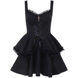 Yipinpay Summer 2024 New Style Short Skirt Slim Temperament Pure Black Sling Pure Desire Dress Woman