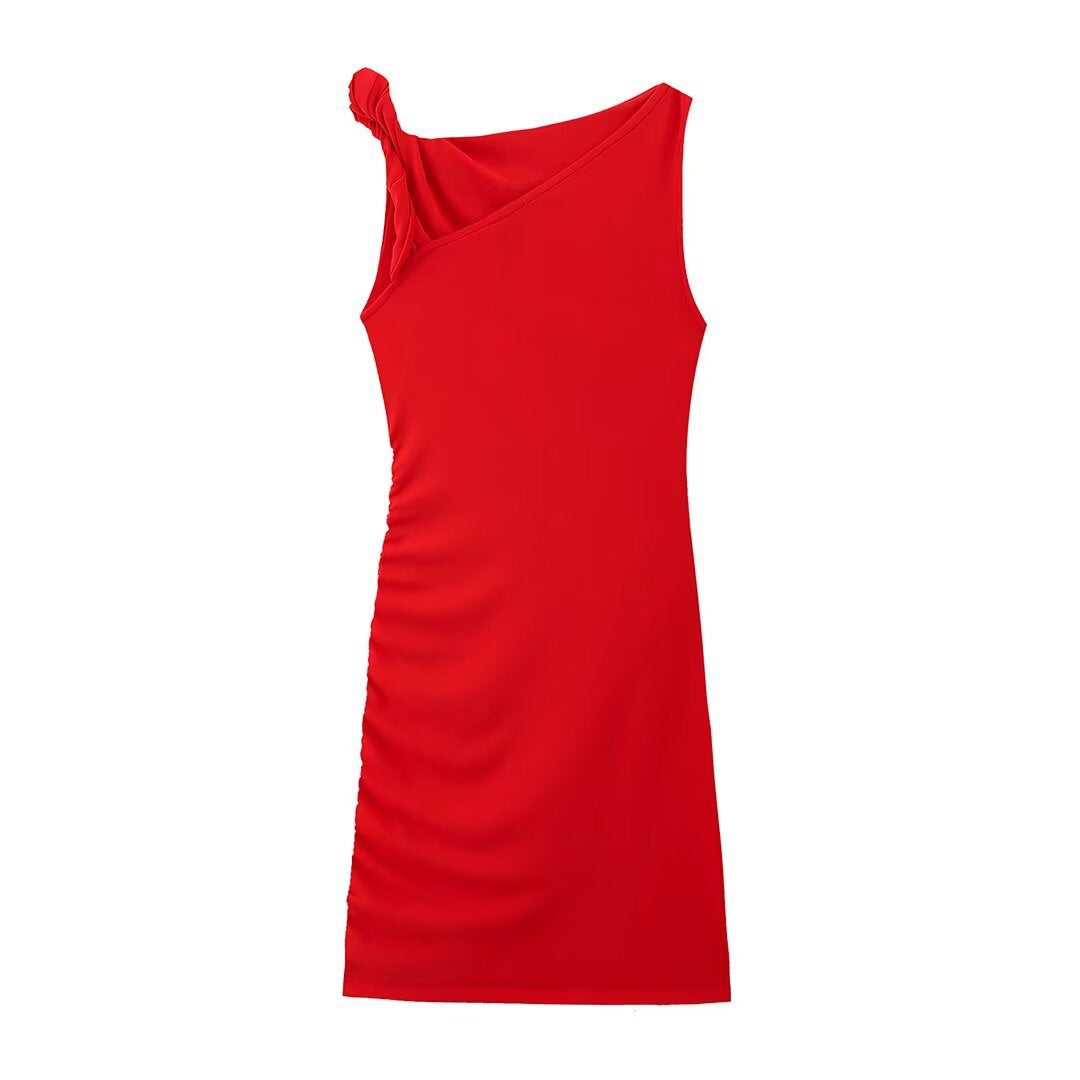 Yipinpay New Street Style One-Shoulder Pleated Dress 5039336