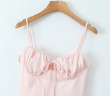 Yipinpay New Autumn Style Lace Trim Mini Suspender Dress Princess Dress