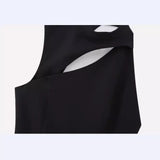 Yipinpay New Open Design Crepe Asymmetrical Medium Length Dress 2452536