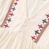 Yipinpay 2024 New Street Style V-Collar Stitched Embroidered Short Dress 5770042