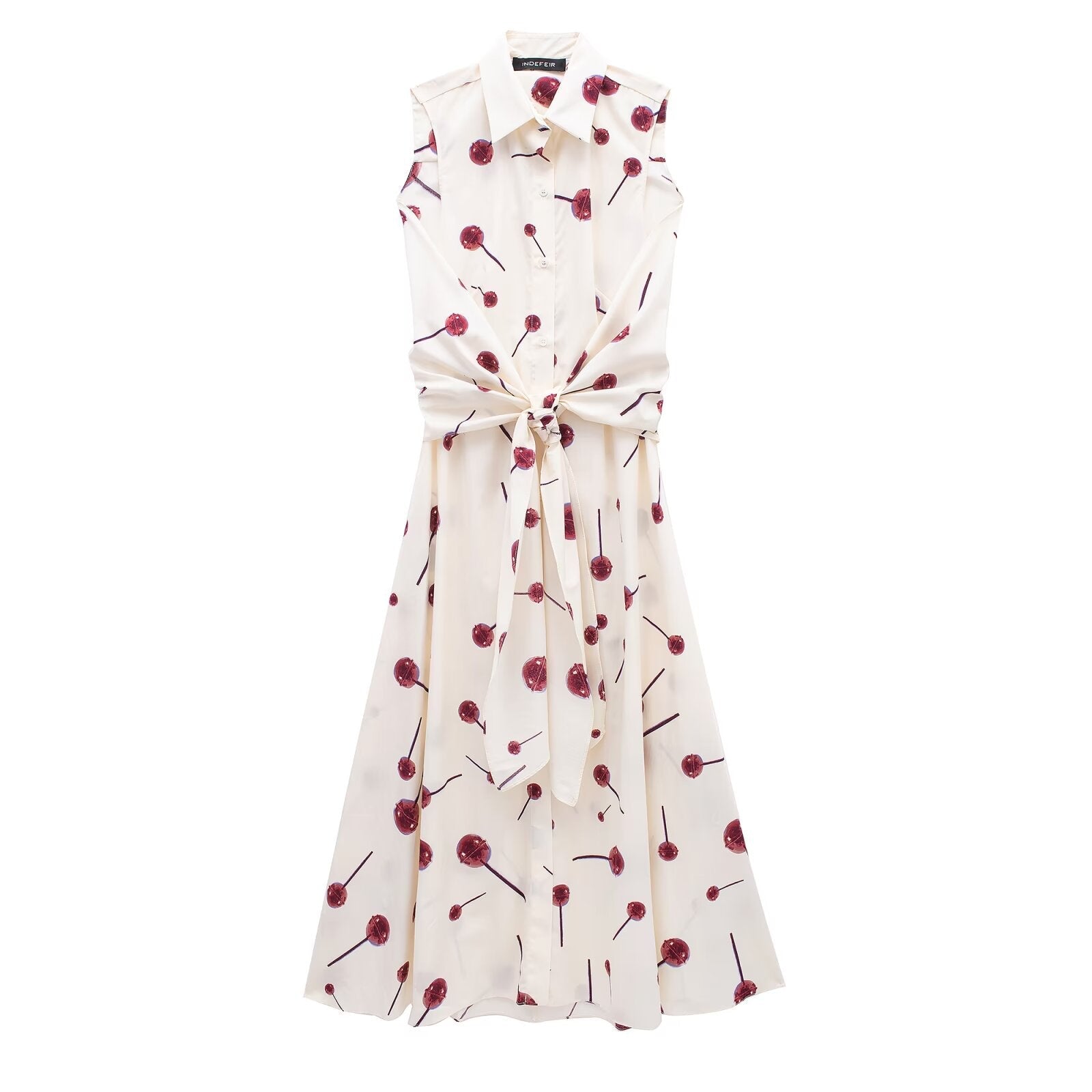 Yipinpay 2024 New Street Style Printed Poplin Shirt Dress 3089144