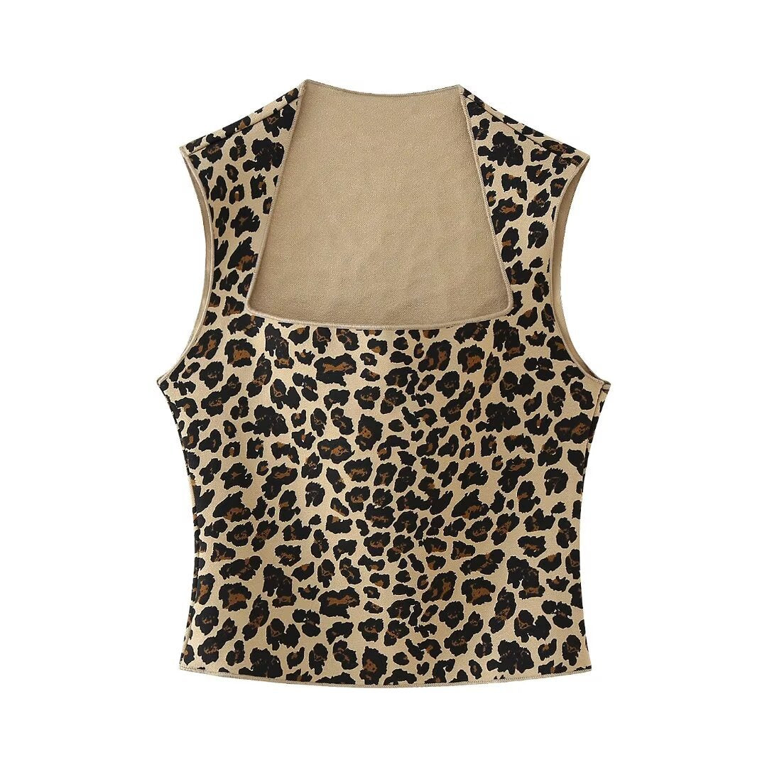 Yipinpay Summer Animal Print Knitted Blouse 5584202 Half Skirt 5584203