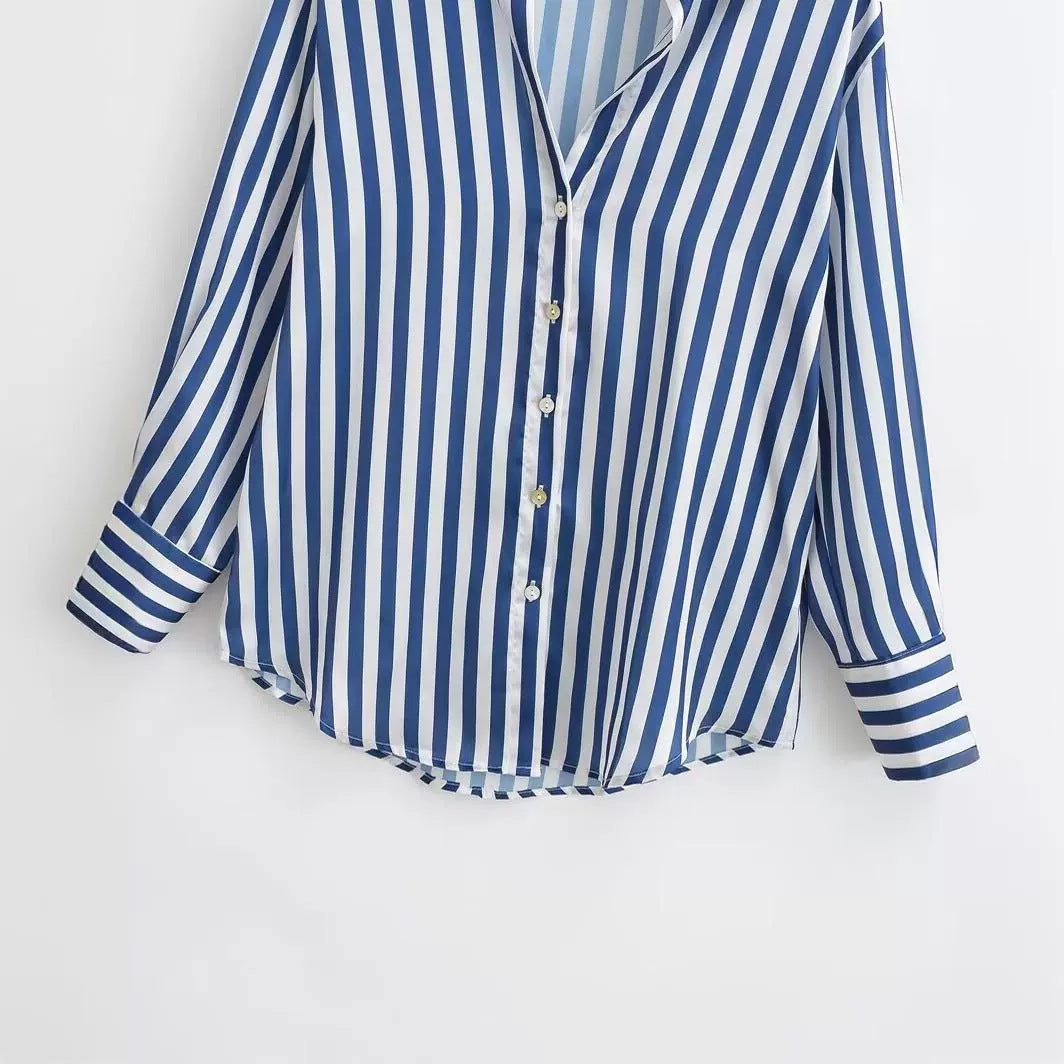 Yipinpay New Casual Loose Silk Satin Satin Sag Shirt 2197745