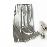 Yipinpay New Satin Champagne Medium-Long Fashionable Half Skirt