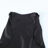 Yipinpay Spring Style Silk Satin Waist Pleated Dress 8372090