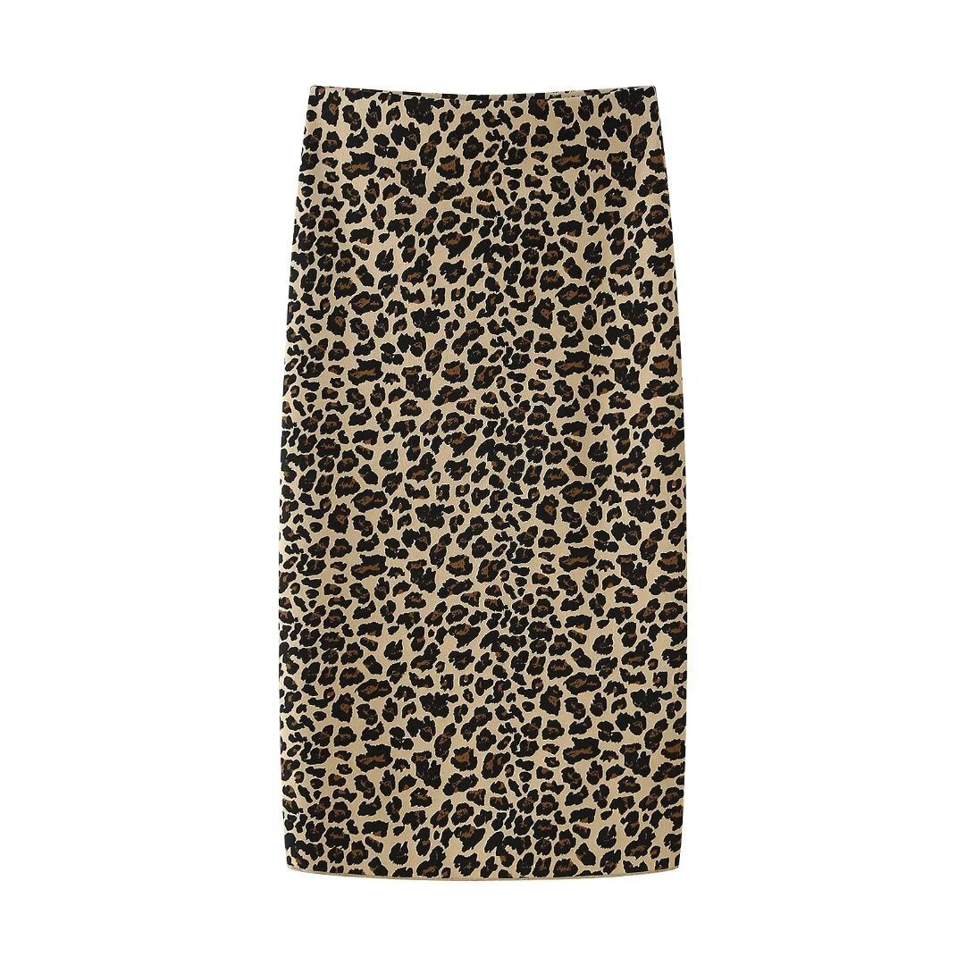 Yipinpay Summer Animal Print Knitted Blouse 5584202 Half Skirt 5584203