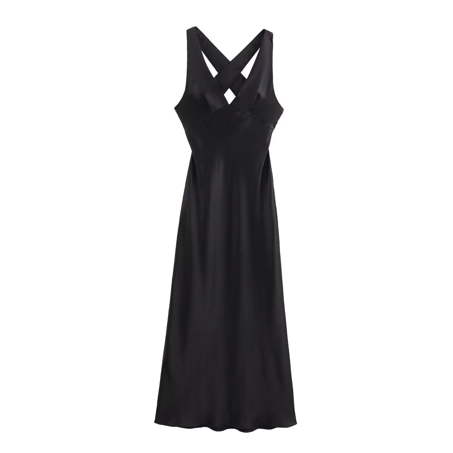 Yipinpay New Spring Silk Satin Slim Dress With Bare Back 3272399