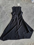 Yipinpay New V-Collar Pleated Asymmetrical Dress 1223501004