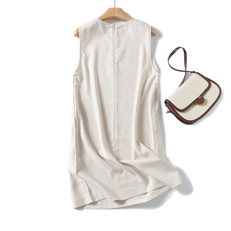 Yipinpay Spring Style Casual Minimalist Elegant Sleeveless Dress
