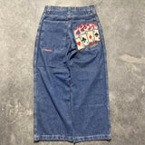 Yipinpay Dress Baggy Jeans Y2K Hip Hop Pocket Letter Retro Black Jeans Men's High Waist Wide Legs Pants