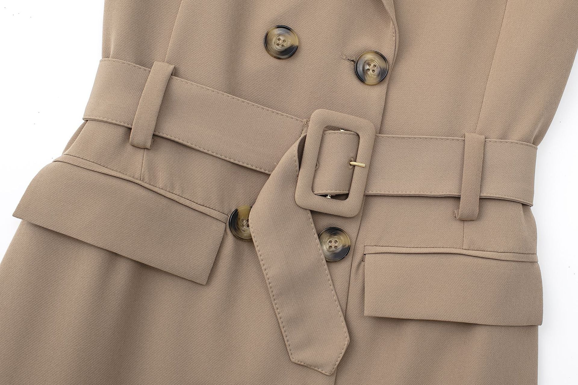 Yipinpay New Autumn Style Double-Breasted Dress With Belt Trench Coat 1165193
