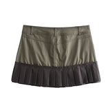 Yipinpay Decorative Trench Coat Fabric Coat 3067020 507 Spliced Wide Pleated Mini Skirt 4661403 Set