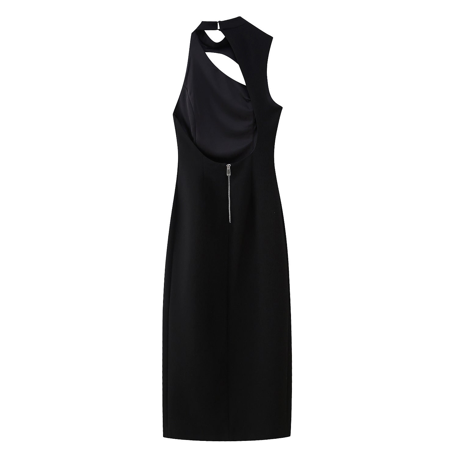 Yipinpay New Open Design Crepe Asymmetrical Medium Length Dress 2452536