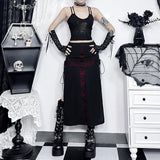 Yipinpay Summer 2024 New Hip Skirt Dark Wind Sexy Cross Splicing Basic Tie-Up Half-Skirt Woman