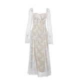 Yipinpay Pure Wants To Show Chest Lace A Dress Autumn New Literary Retro Style Dress Girl