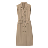 Yipinpay New Autumn Style Double-Breasted Dress With Belt Trench Coat 1165193