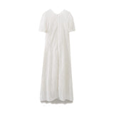 Yipinpay Spring Style Hollowed-Out Embroidered V-Collar Fashion Dress 2922274