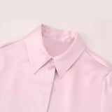 Yipinpay Spring Style Silk Satin Shirt With Trimmed Waist 2824305