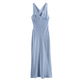 Yipinpay New Spring Silk Satin Slim Dress With Bare Back 3272399