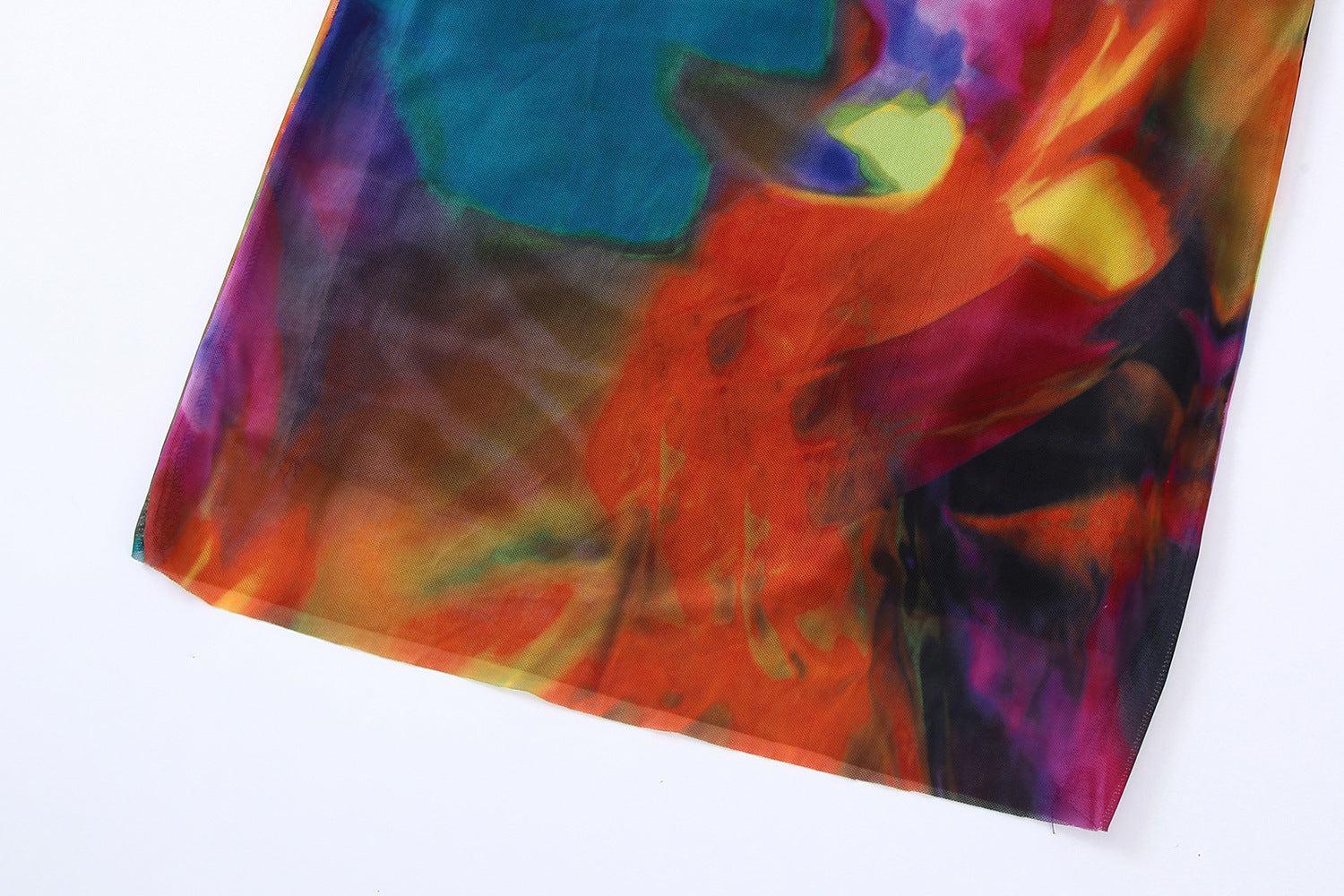 Yipinpay New Printed Silk Mesh Breast-Style Slim Sexy Dress 5039722