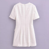 Yipinpay New Style French Commuter Ring Velvet Fringed Dress 1201791