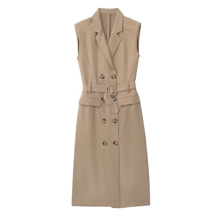 Yipinpay New Autumn Style Double-Breasted Dress With Belt Trench Coat 1165193
