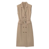 Yipinpay New Autumn Style Double-Breasted Dress With Belt Trench Coat 1165193