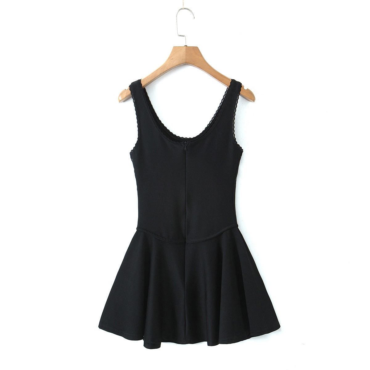 Yipinpay Spring Style Lace U-Collar Digital Printing Sports Style Slim Dress Short Skirt