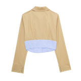 Yipinpay Stitching Slimming Short Shirt 2814641 Line Decoration Straight Tube Flute Skirt 2813641 Set