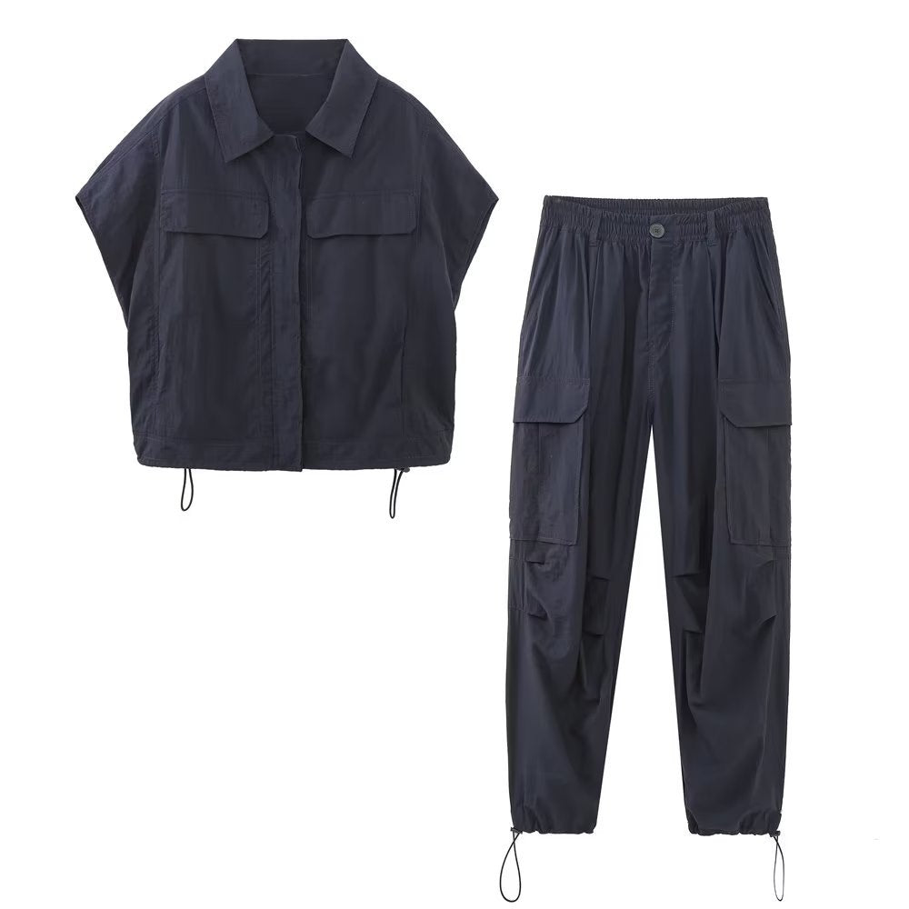 Yipinpay Spring Pocket Umbrella Shirt 2208674 Overalls 2212674 Suit