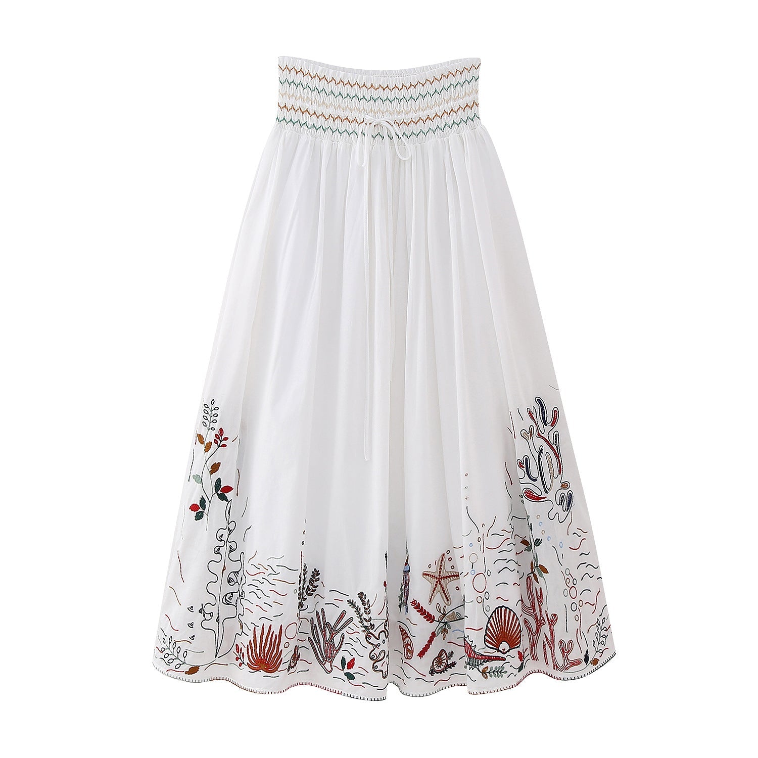 Yipinpay Cotton Shirt 5107046 Embroidered Skirt 5107050 Set