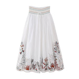 Yipinpay Cotton Shirt 5107046 Embroidered Skirt 5107050 Set