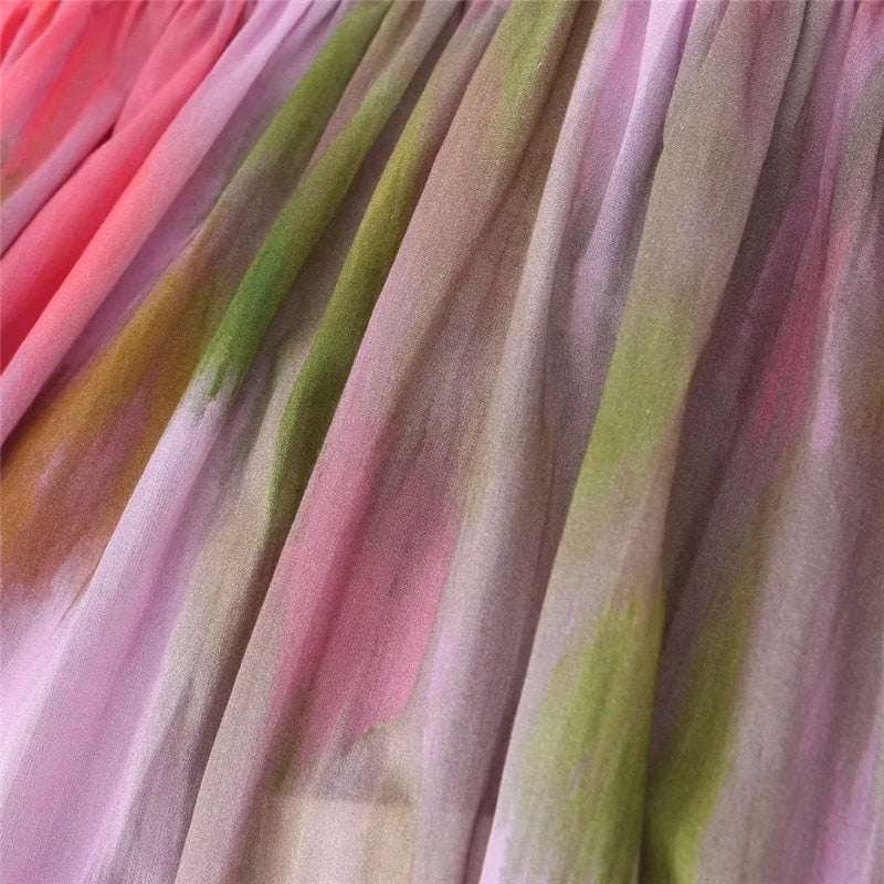 Yipinpay 2023 Print Backless Long Dress Women Summer Ruffle Slip Dress Woman Sleeveless Sexy Midi Dresses Ruched Beach Party Dresses